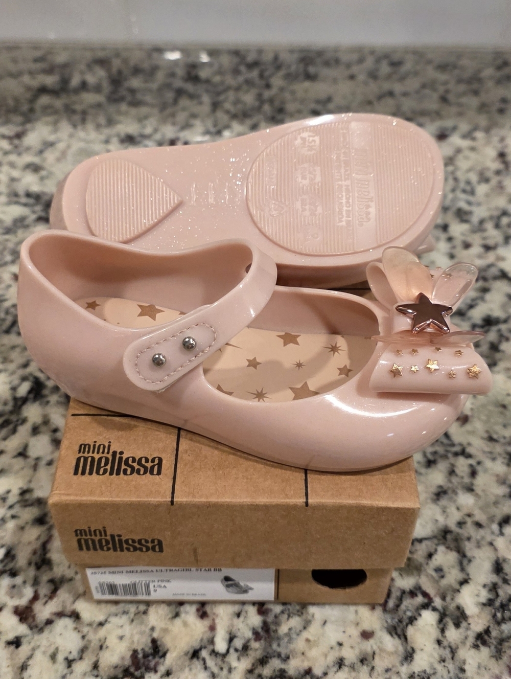 Mini Melissa Toddler Girls' Ultragirl Star II in Glitter Pink - Size 9c NWT/B